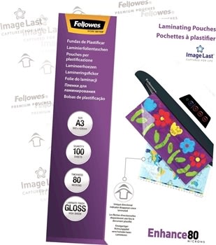 Lamineringsfickor Fellowes Enhance 80mic A3 Gloss