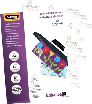 Lamineringsfickor Fellowes Enhance 80mic A3 Gloss