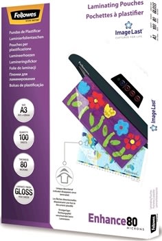 Lamineringsfickor Fellowes Enhance 80mic A3 Gloss