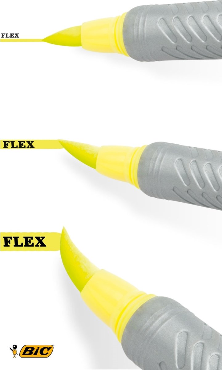 Överstrykningspenna Bic Flex Gul