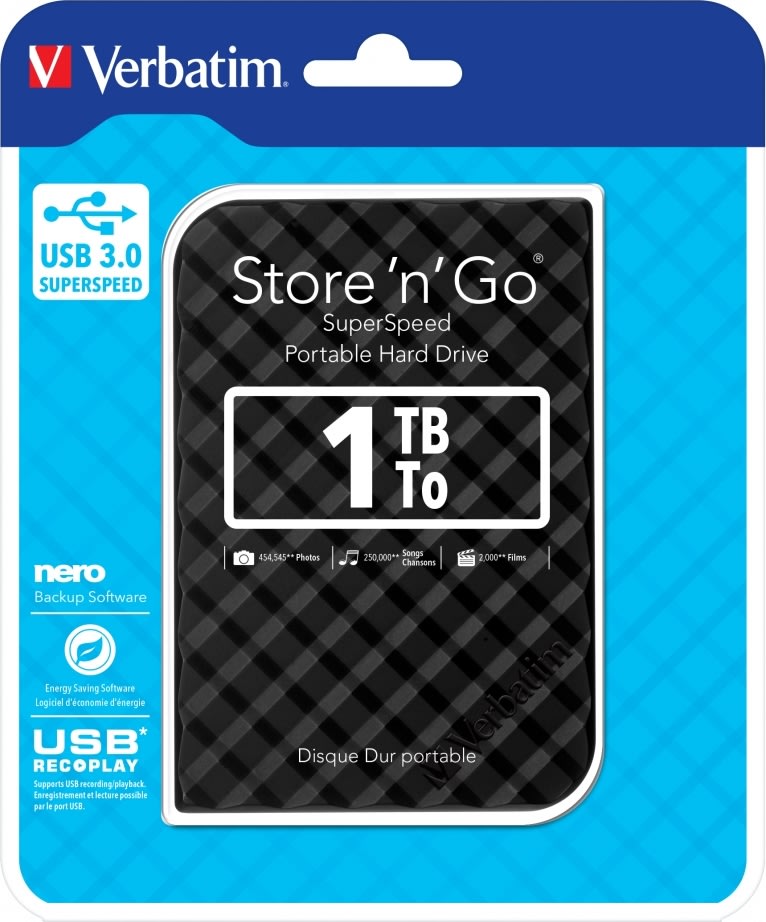 Extern HDD Verbatim Store ‘N’ Go 2,5” 1TB USB 3.0