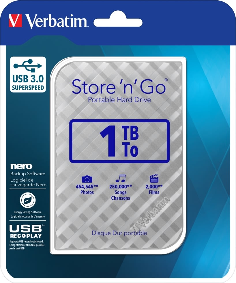 Extern HDD Verbatim Store ‘N’ Go 2,5” 1TB USB3.0