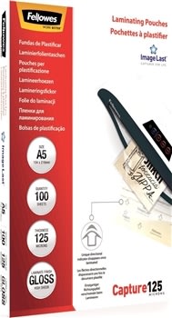 Lamineringsfickor Fellowes A5 125 micron