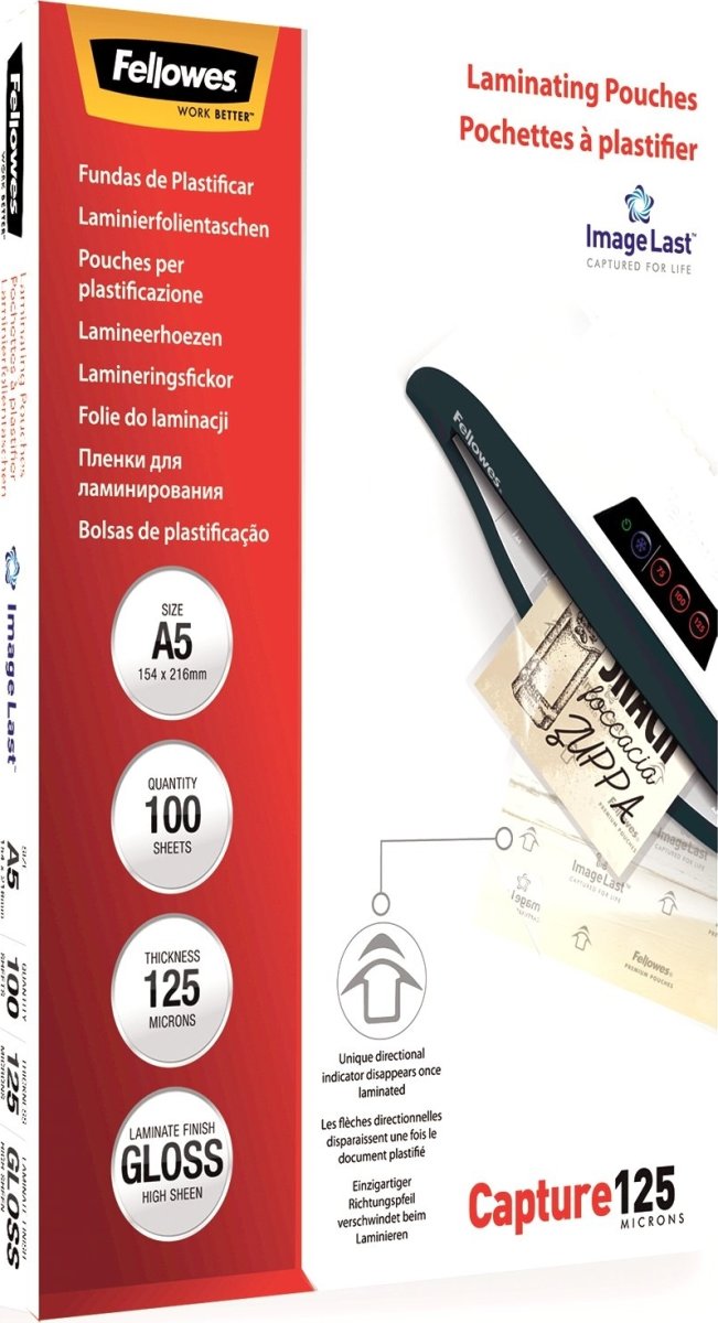Lamineringsfickor Fellowes A5 125 micron