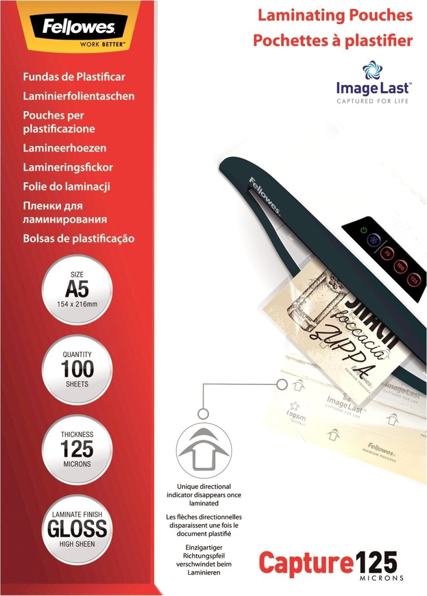 Lamineringsfickor Fellowes A5 125 micron