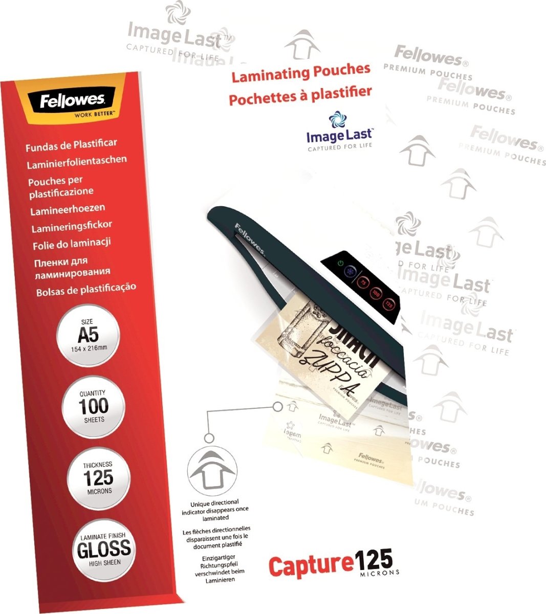 Lamineringsfickor Fellowes A5 125 micron