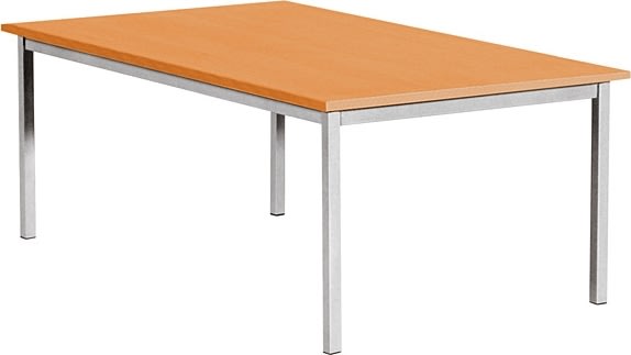 Kantinebord, 180x80 cm, bøg med alufarvet stel