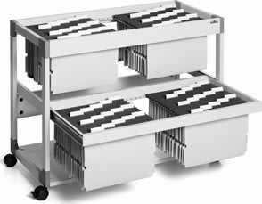 Two floor trolley Dobbelt, A4/folio, 200 stk., Grå
