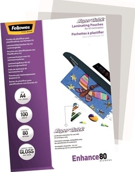 Lamineringsfickor Fellowes Enhance 80 mik A4 Gloss