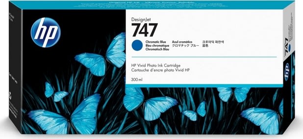HP nr. 747/ P2V85A blækpatron, blå, 300 ml