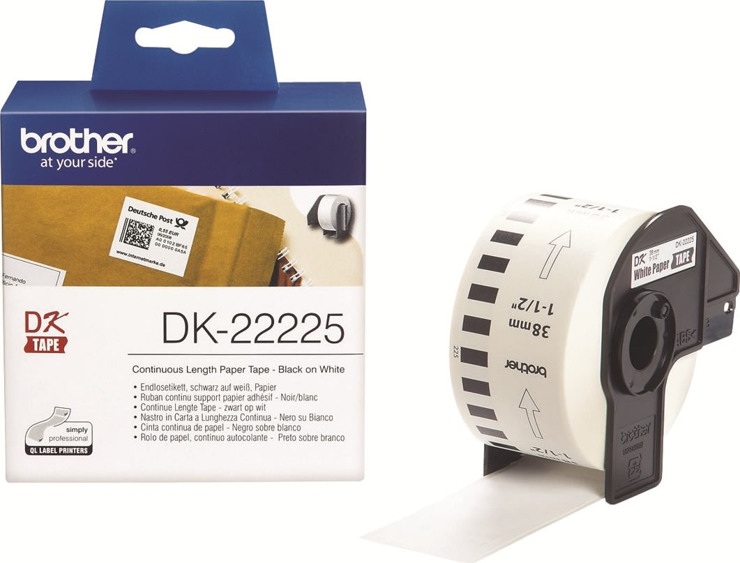 Bror DK22225 papperstejp, 38 mm, vit
