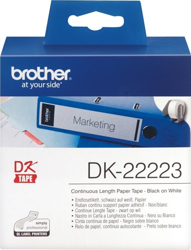 Brother DK22223 papperstejp, 50 mm, vit