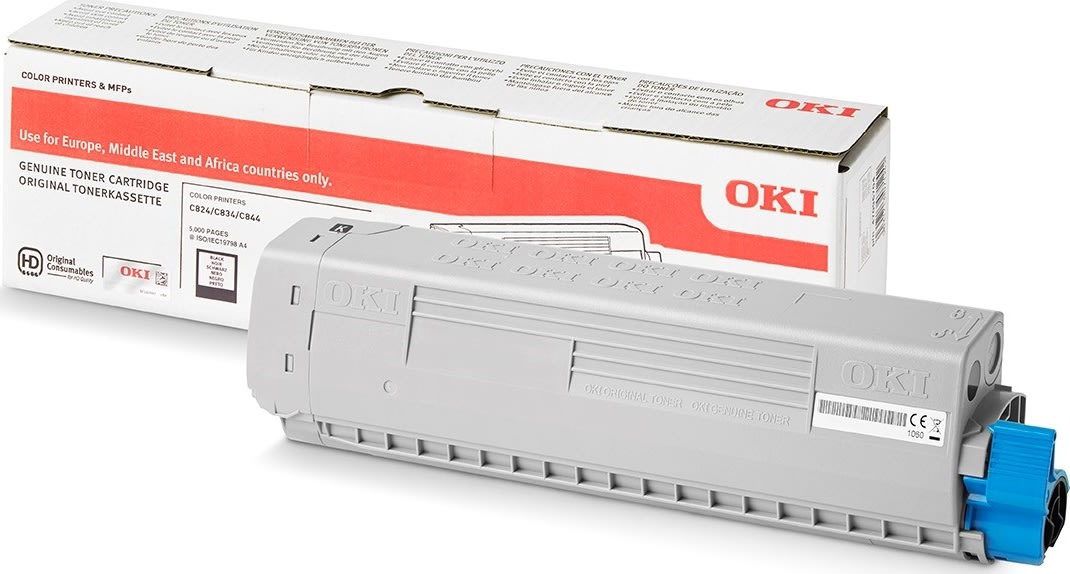 OKI C824 lasertoner, sort, 5.000 sider