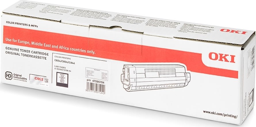 Lasertoner OKI C824 Svart 5000 sidor