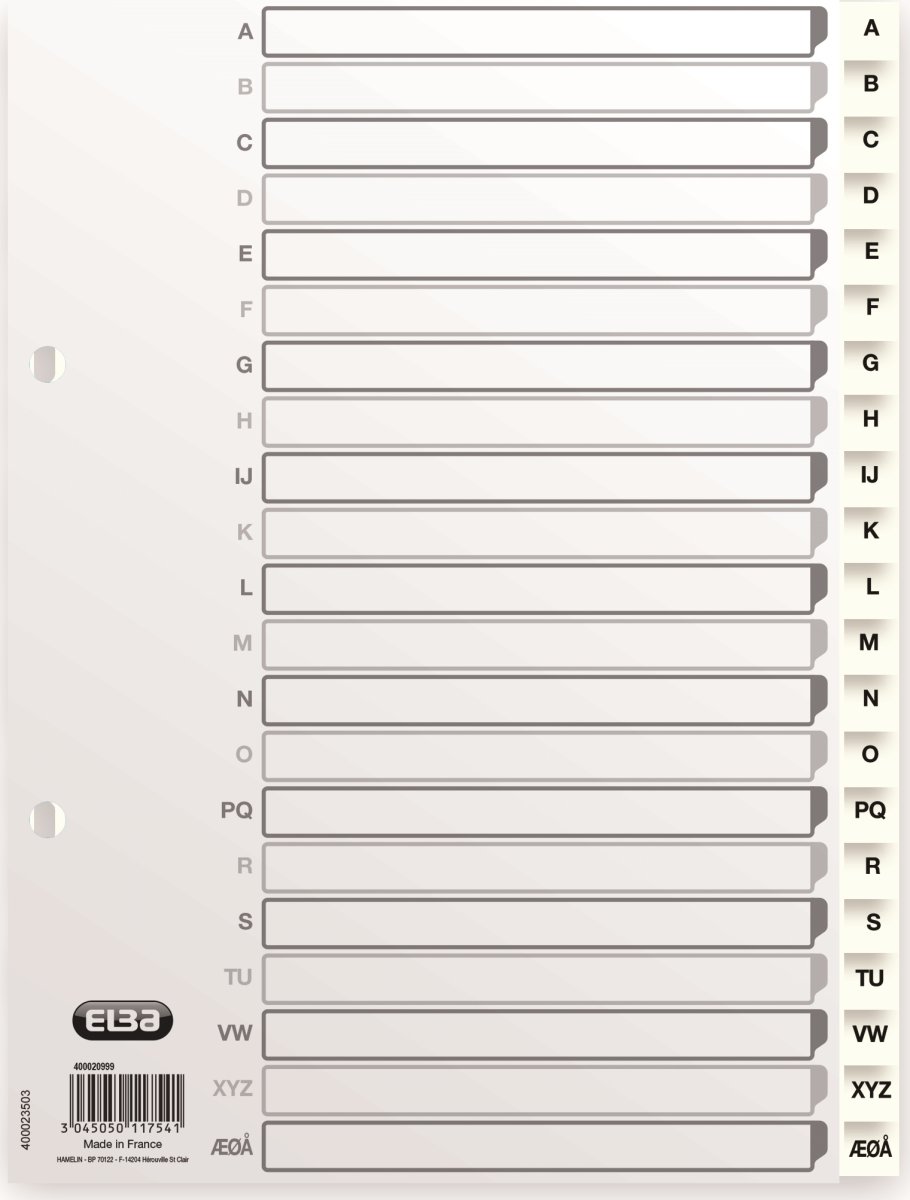 Elba register A5, A-Ö, vit