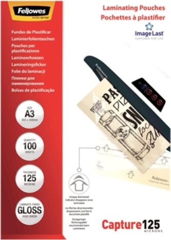 Lamineringsfickor Fellowes Capture 125 micron A3