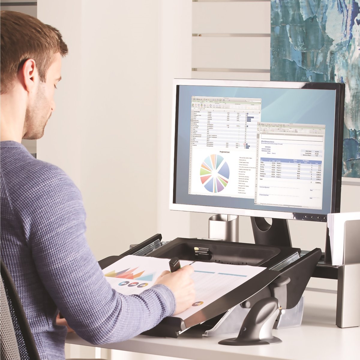 Dokumenthållare Fellowes Easy Glide Svart