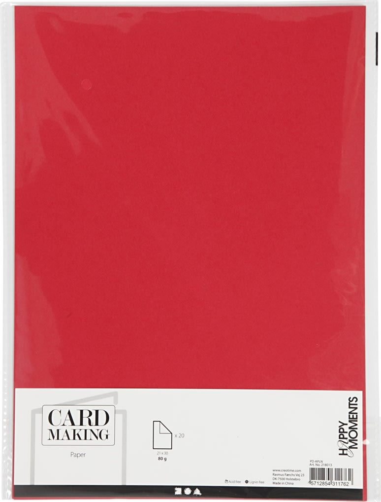 Papper Happy Moments A4 70 g 20 ark Röd