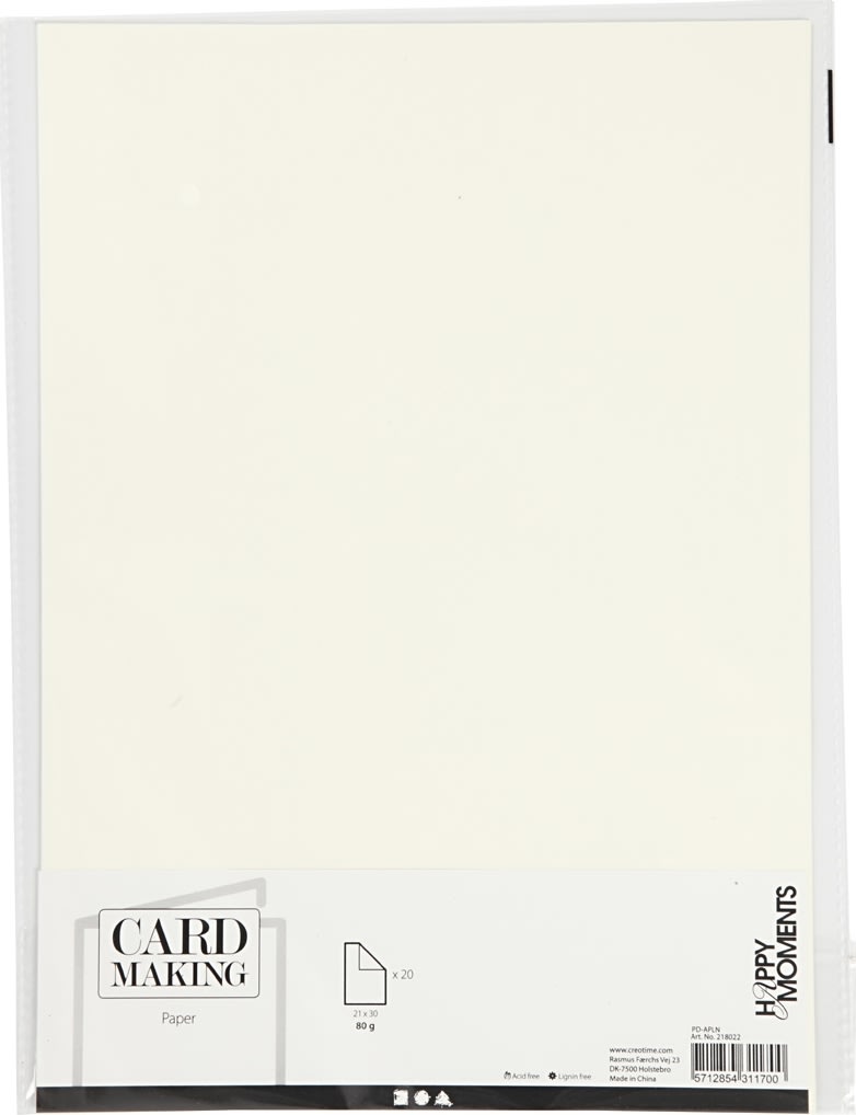 Papper Happy Moments A4 70 g 20 ark Råvit