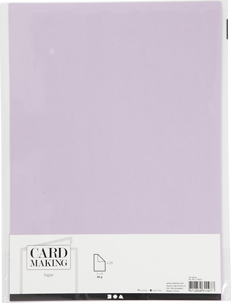 Papper Happy Moments A4 70 g 20 ark Ljuslila
