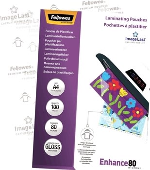 Lamineringsfickor Fellowes Enhance 80 mik A4 Gloss