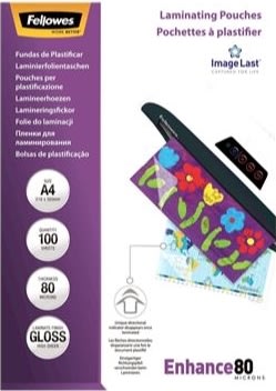 Lamineringsfickor Fellowes Enhance 80 mik A4 Gloss