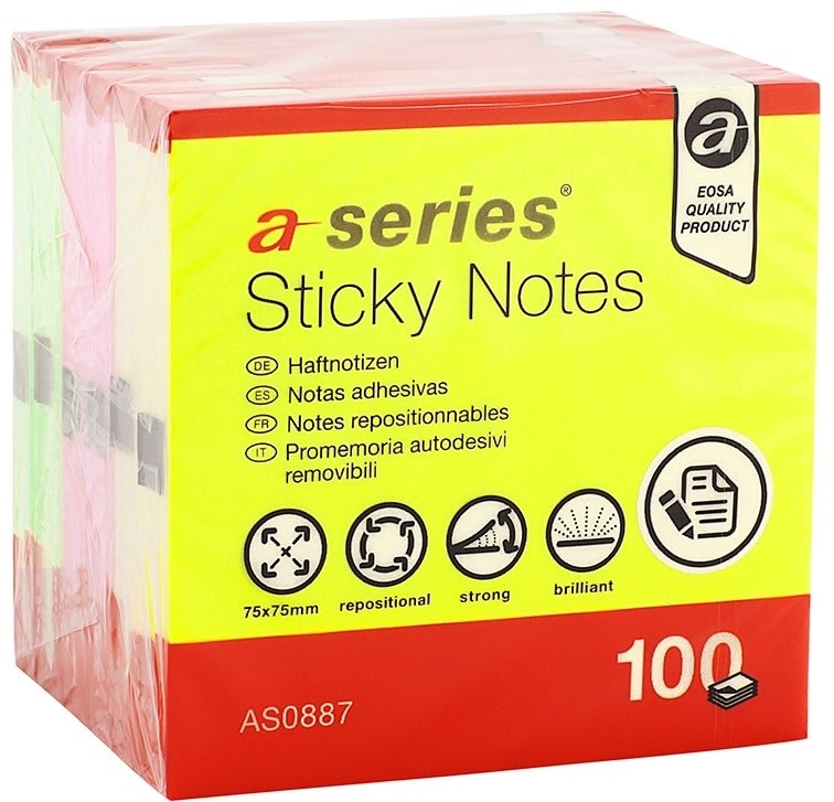 Sticky notes a-series 75x75 mm Mix