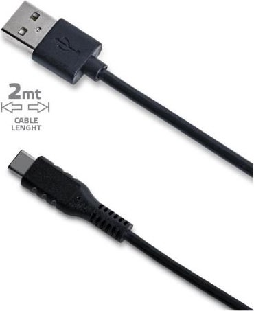 Celly USB Type-C opladningskabel, 2 meter, sort