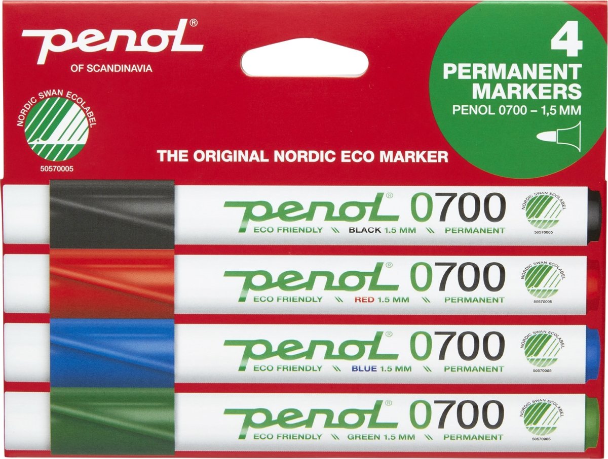 Permanent märkpenna Penol 0700 Set med 4 färger