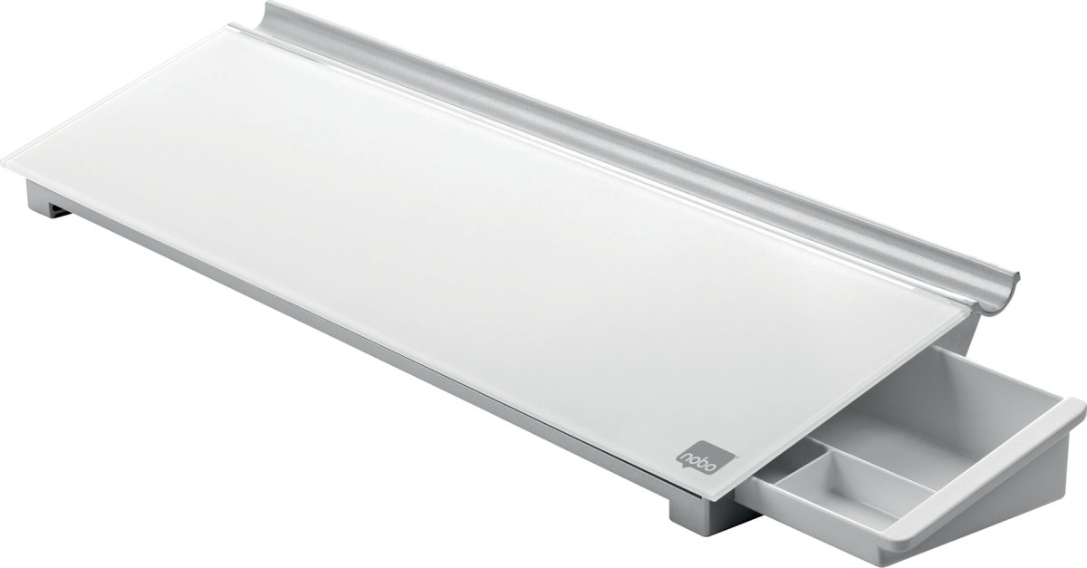 Nobo skrivebords whiteboardblok glas, hvid