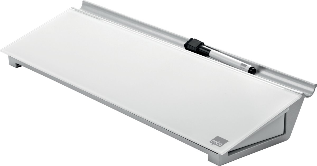 Nobo skrivebords whiteboardblok glas, hvid