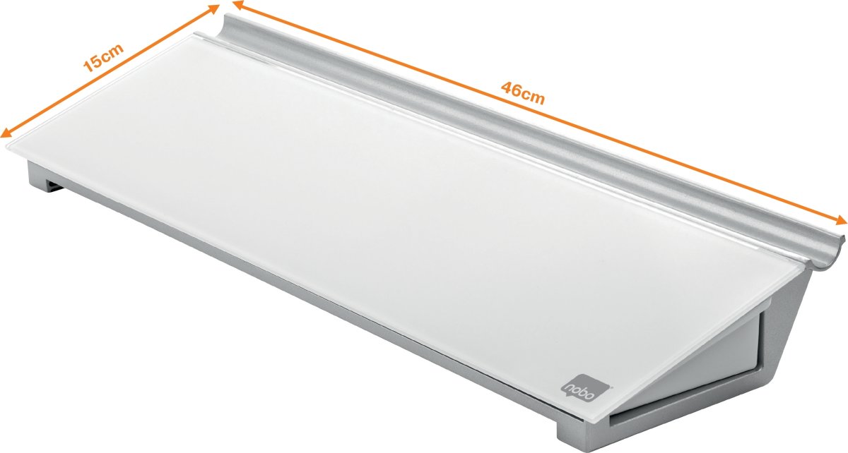 Nobo skrivebords whiteboardblok glas, hvid