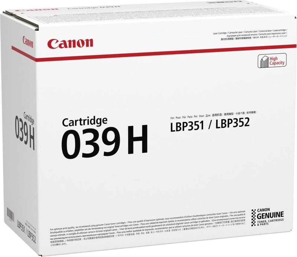 Canon CRG 039H lasertoner, sort, 25.000s