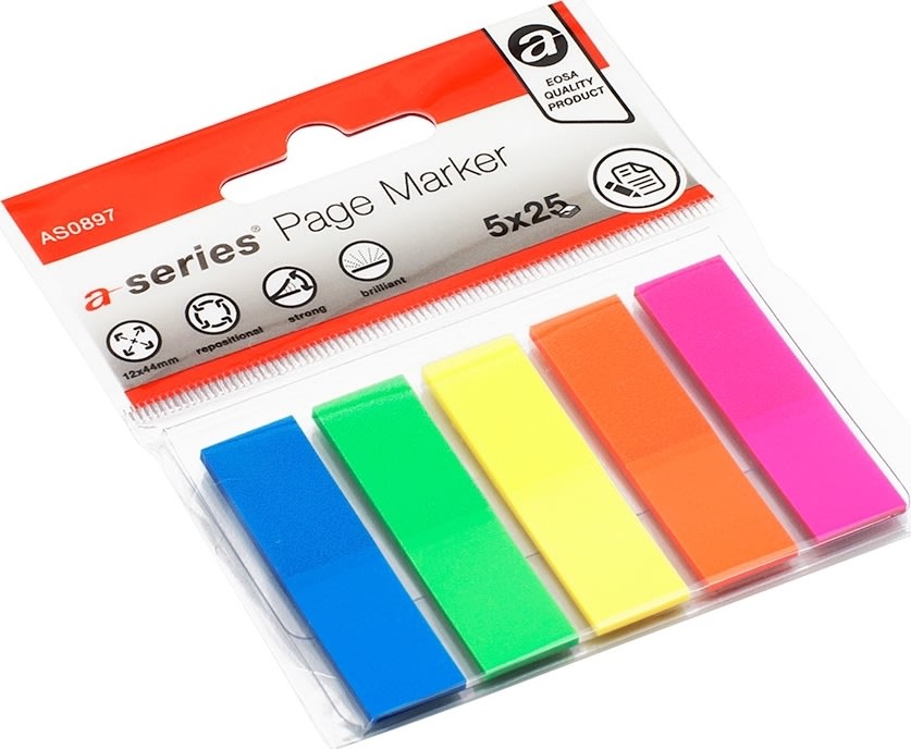 Indexflikar a-series 12x44 mm 5x25 st
