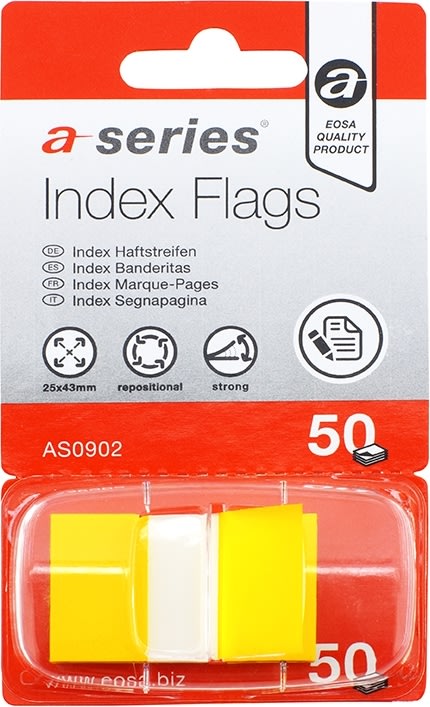 Indexflikar a-series 12x44 mm Gul