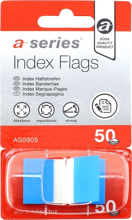 Indexflikar a-series 12x44 mm Blå