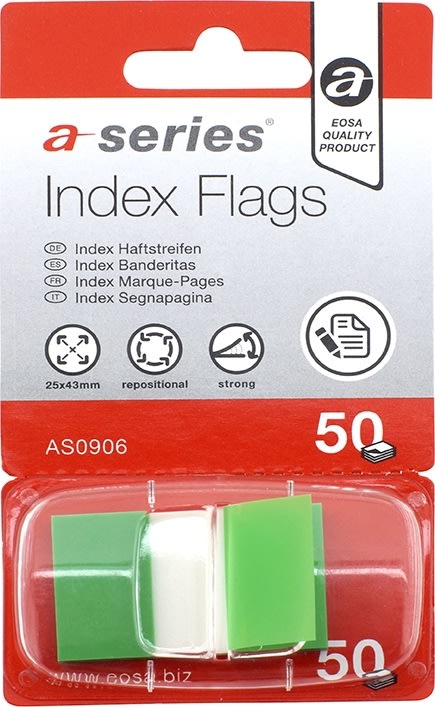 Indexflikar a-series 12x44 mm Grön