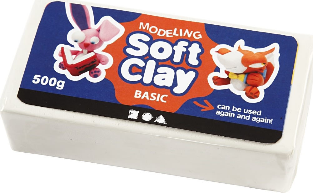 Modellera Soft Clay 500 g vit