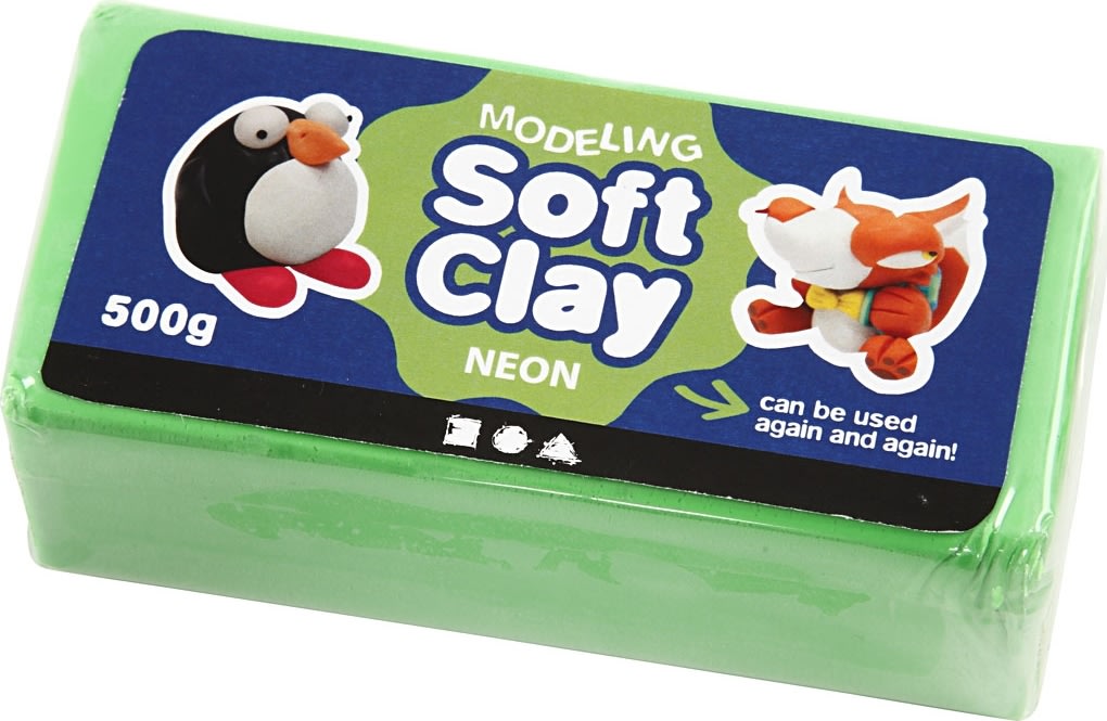 Modellera Soft Clay 500g neongrön