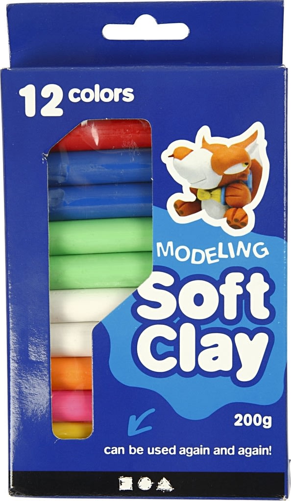 Modellera Soft Clay 200g Blandade Färger