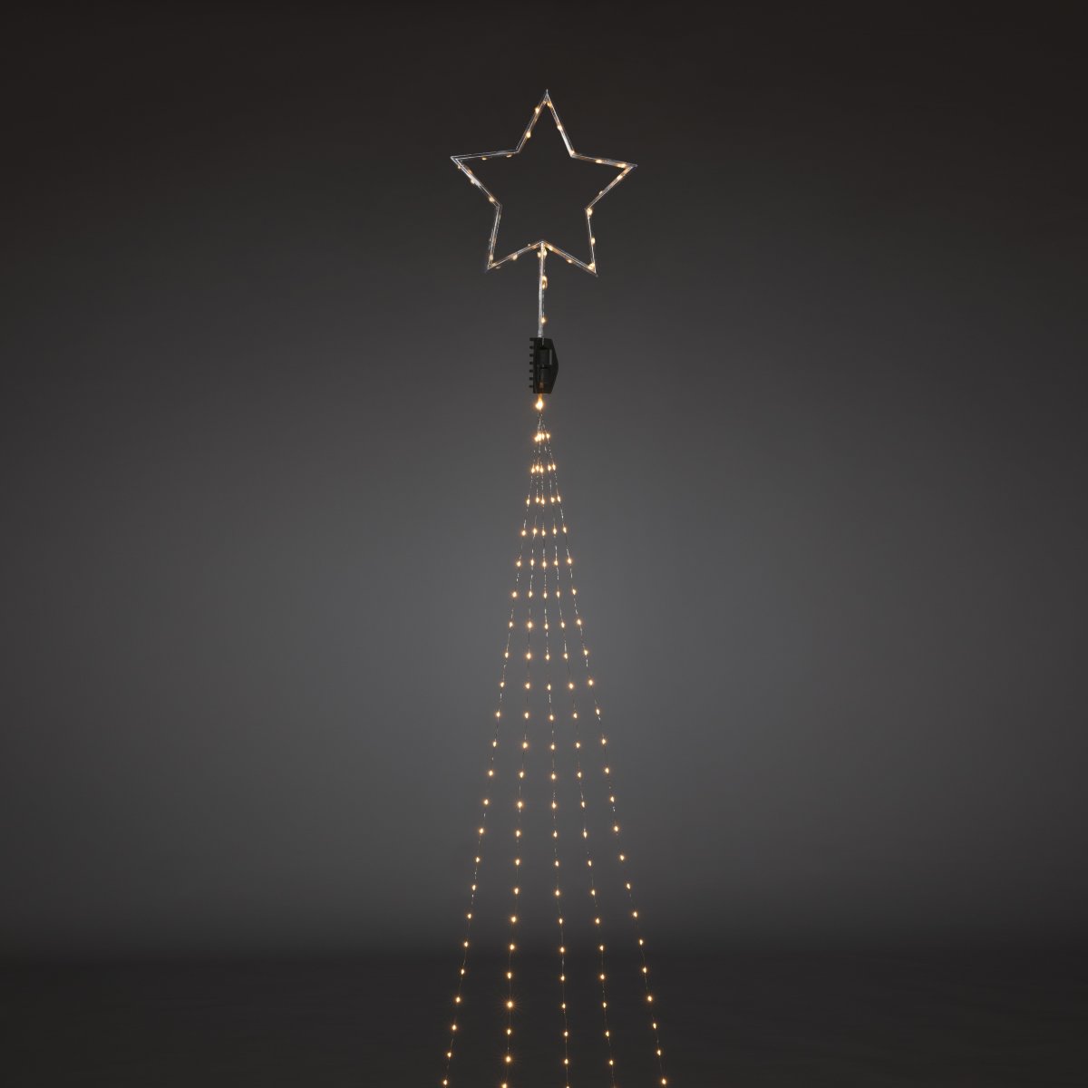 Julgransbelysning med toppstjärna, 274 LED, Silver