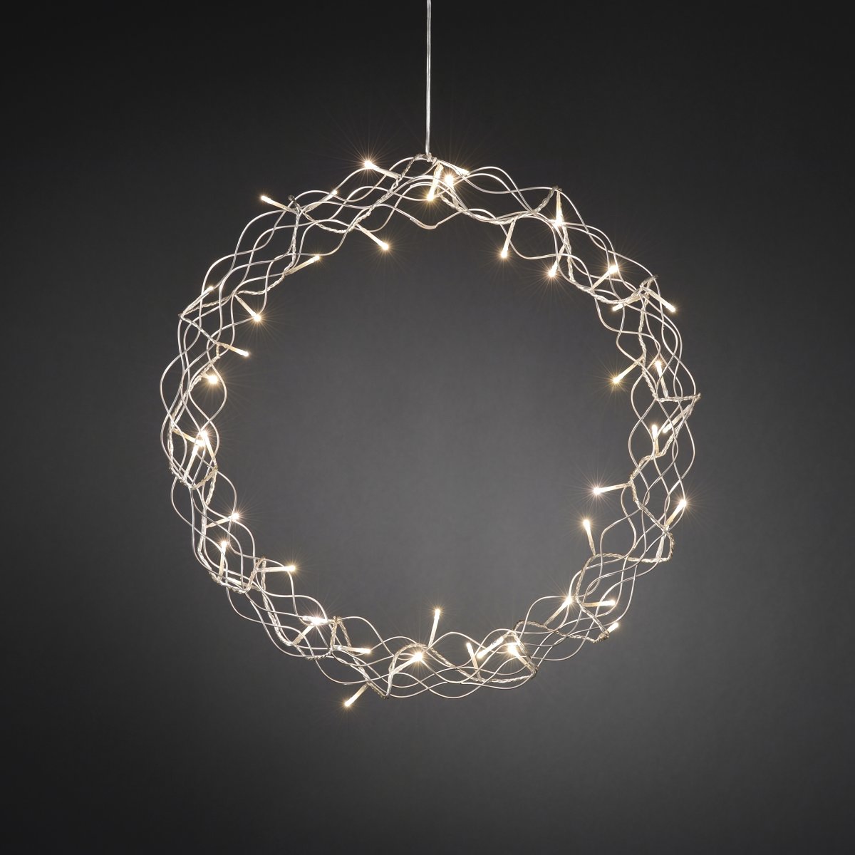 Ljuskrans 48 LED  Ø45 cm Silver