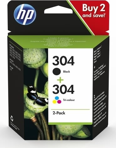 HP No 304 sort/farve blækpatroner, sampak