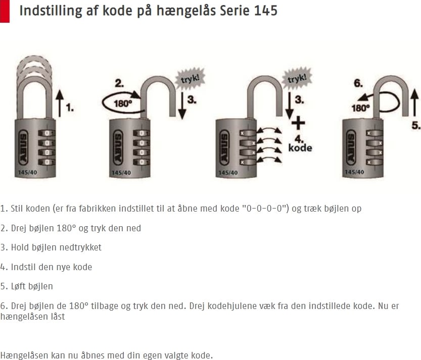 Kodlås ABUS 145/40 mm Svart