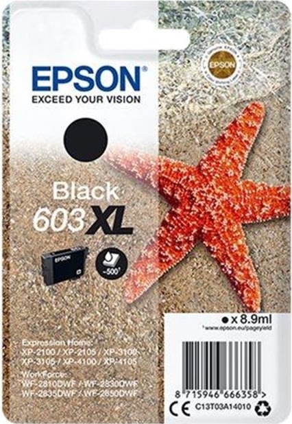 Epson 603XL blækpatron, sort, blister, 8.9ml