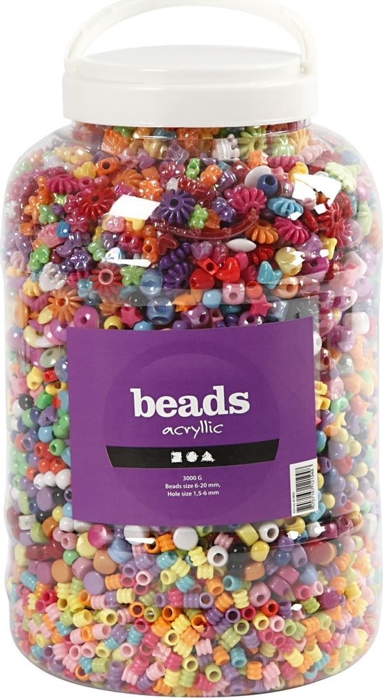 Akrylpärlor Beads 6-20 mm 8100 st