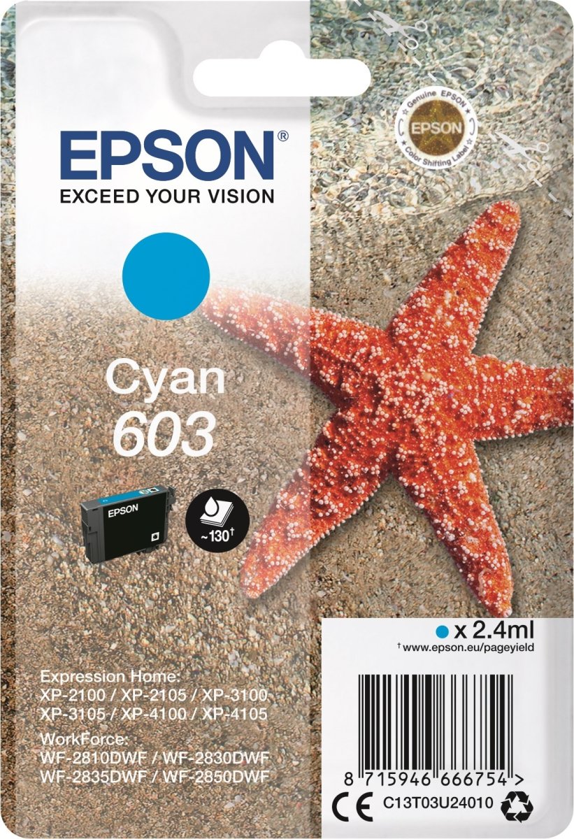 Bläckpatron Epson 603 Cyan Blister 2,4 ml