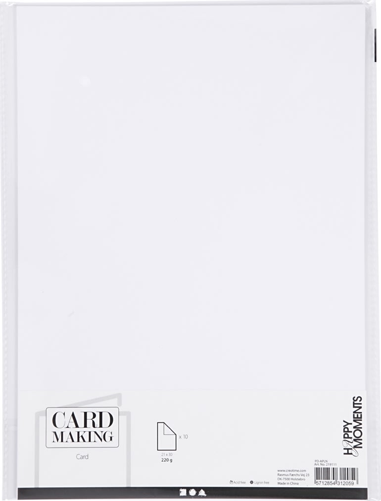 Kartong Happy Moments A4 220 g 10 ark Vit