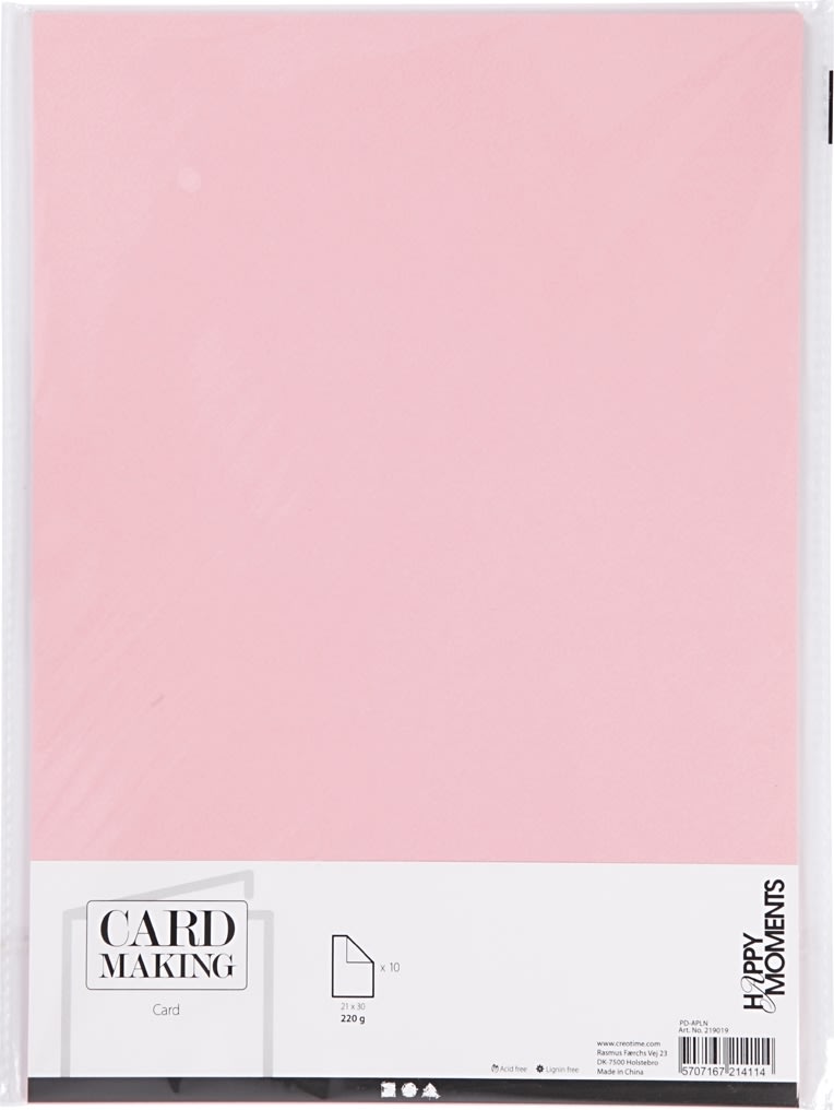 Kartong Happy Moments A4 220 g 10 ark Rosa