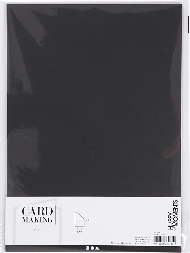 Kartong Happy Moments A4 220 g 10 ark Svart
